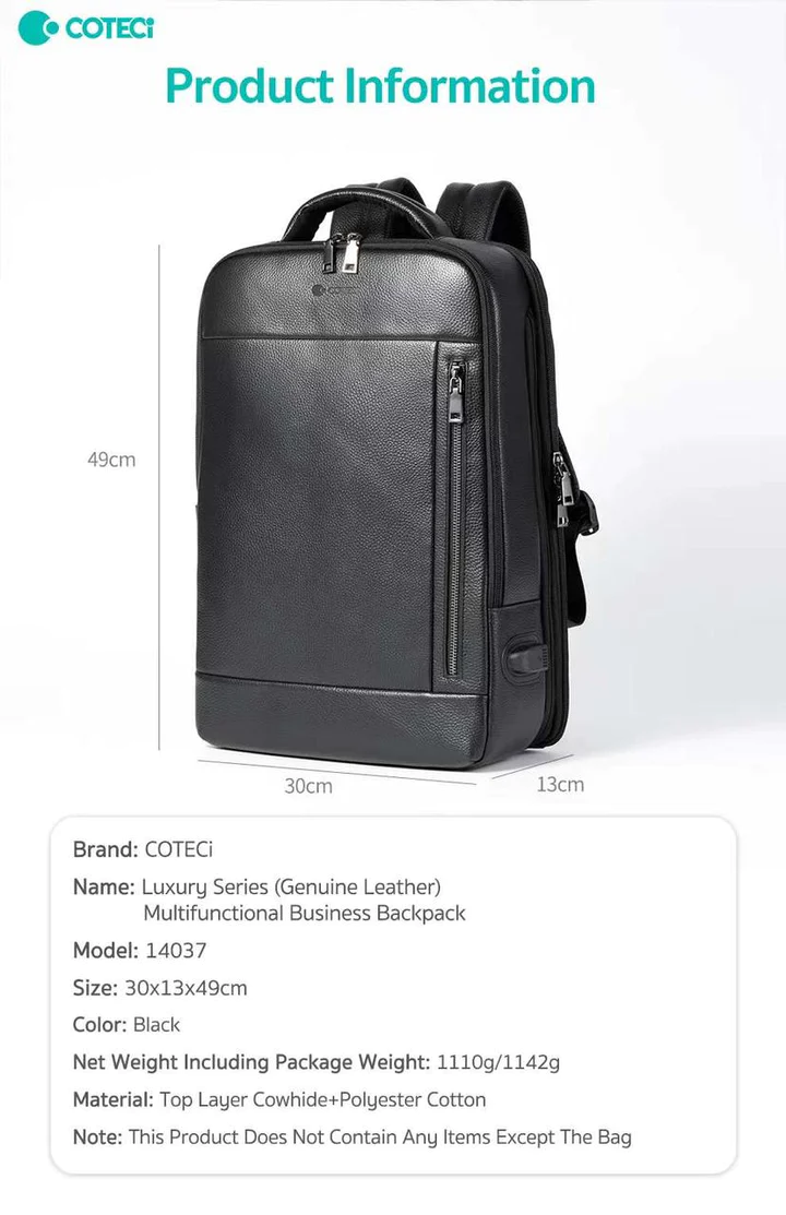 COTEetCi 14037 Luxury Series Business Backpack