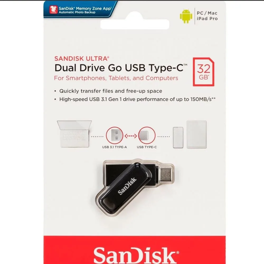 SanDisk Ultra Dual Drive Go USB Type C 3.1 32GB