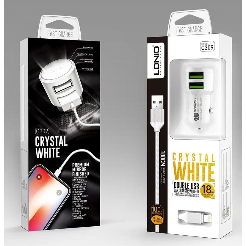 Ldnio C309 2 In 1 Car Charger 3.6A