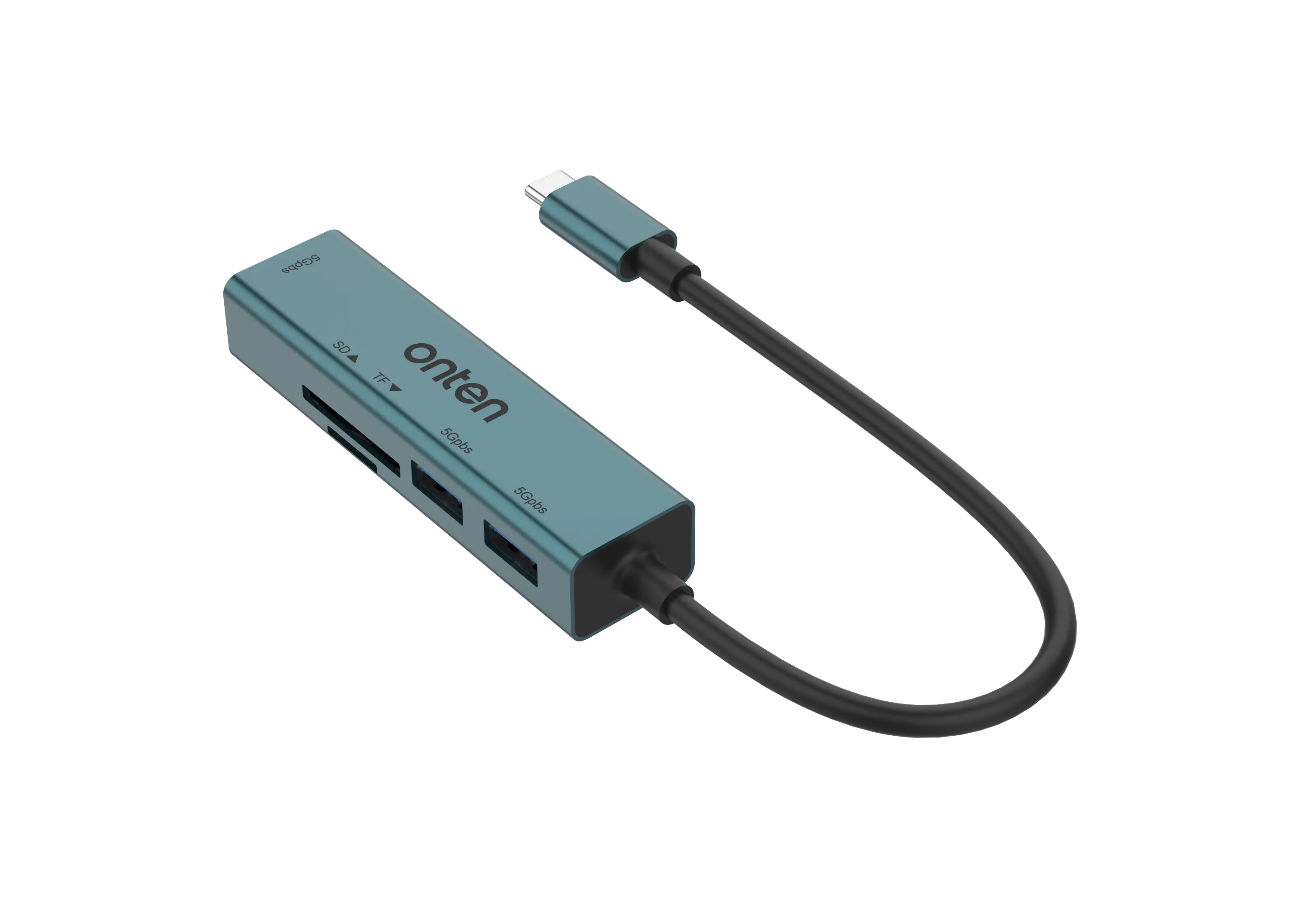 Onten Otn-9597 USB-C to 3 Ports Hub with Card Reader